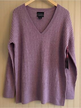 NEW Cynthia Rowley 100% Extra Fine Merino Women’s Cable Sweater Women’s L
